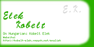elek kobelt business card